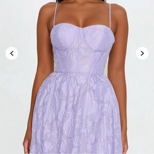 Fashion Nova Strapless Lavender Dress